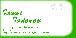 fanni todorov business card